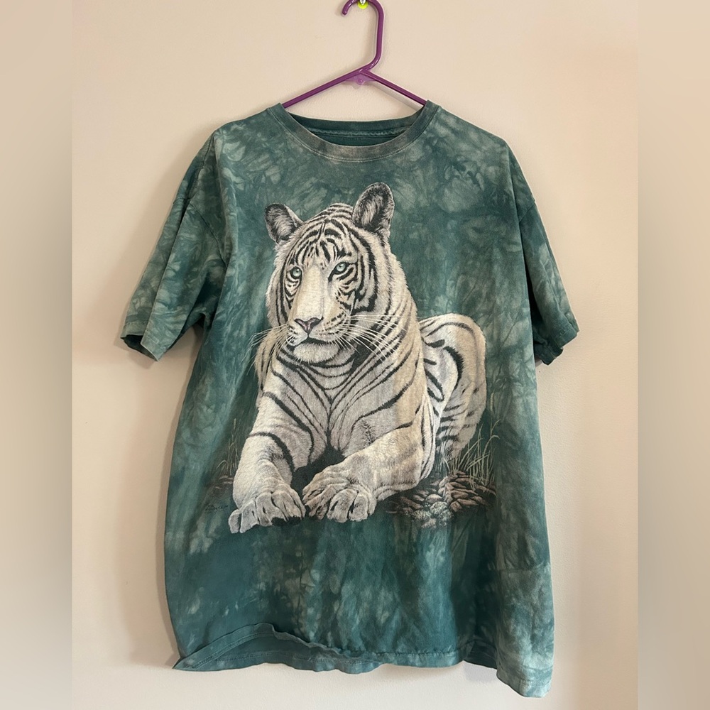 The Mountain Teal Tie-Dye Tiger Graphic Tee